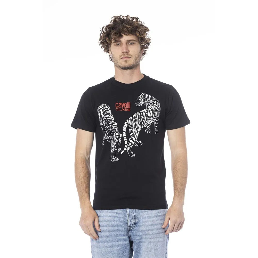 Cavalli Class Black Cotton T-Shirt