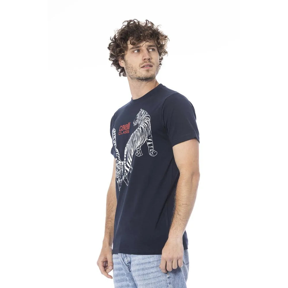 Cavalli Class Blue Cotton T-Shirt