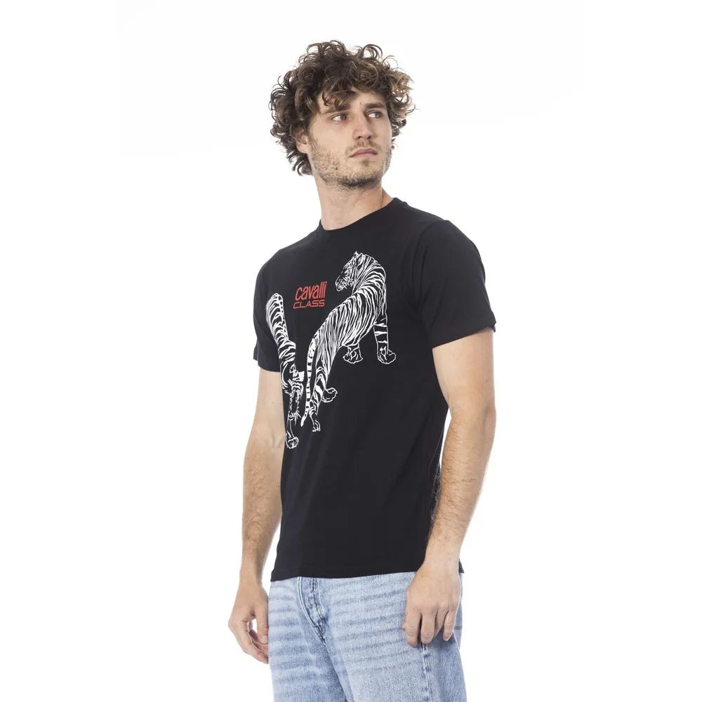 Cavalli Class Black Cotton T-Shirt