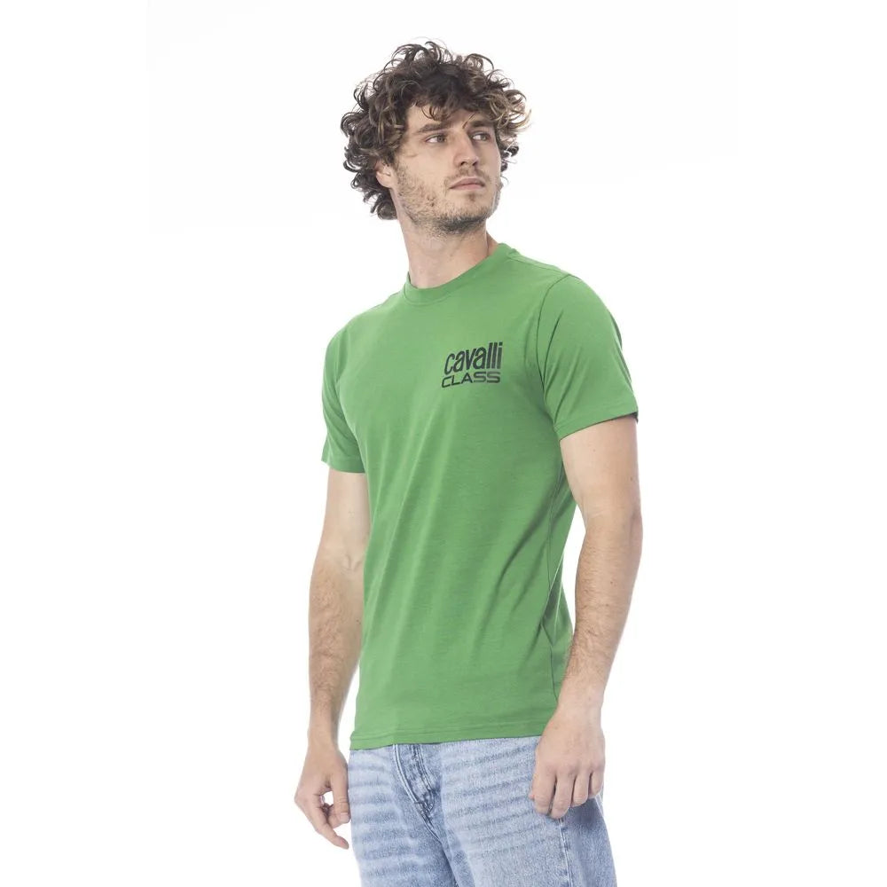 Cavalli Class Green Cotton T-Shirt