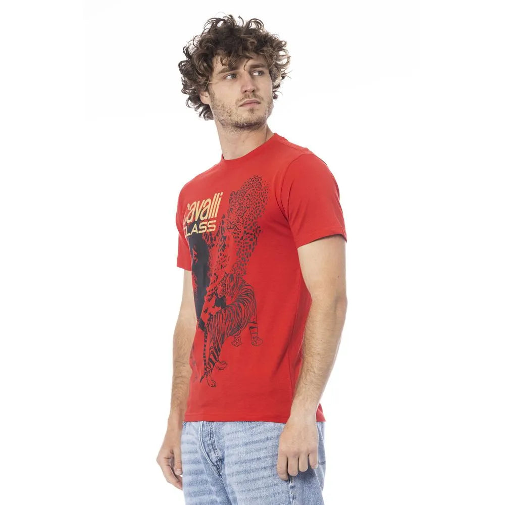 Cavalli Class Red Cotton T-Shirt