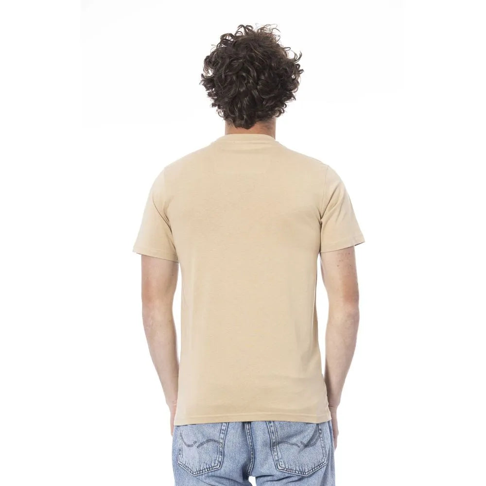 Cavalli Class Beige Cotton T-Shirt