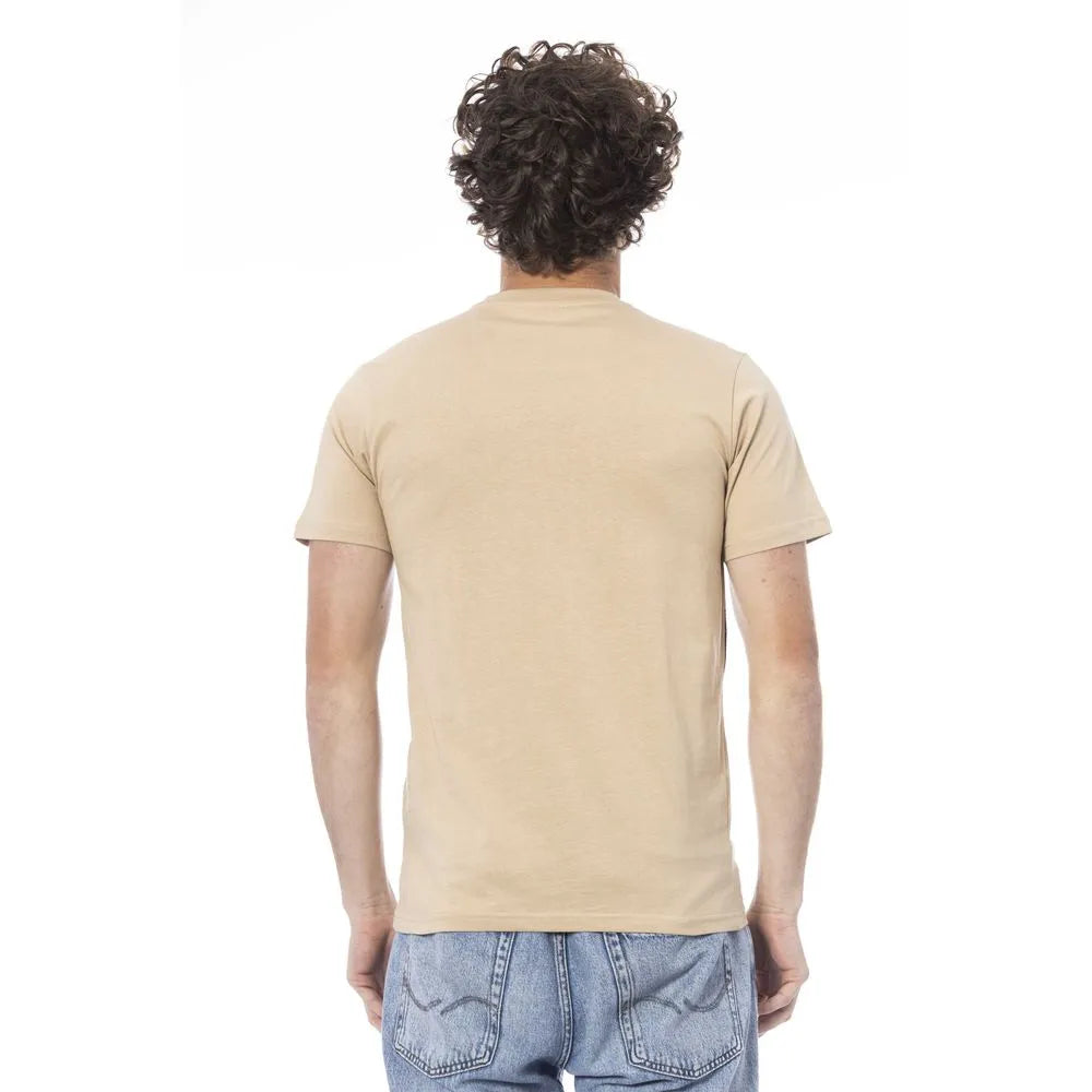 Cavalli Class Beige Cotton Men T-Shirt