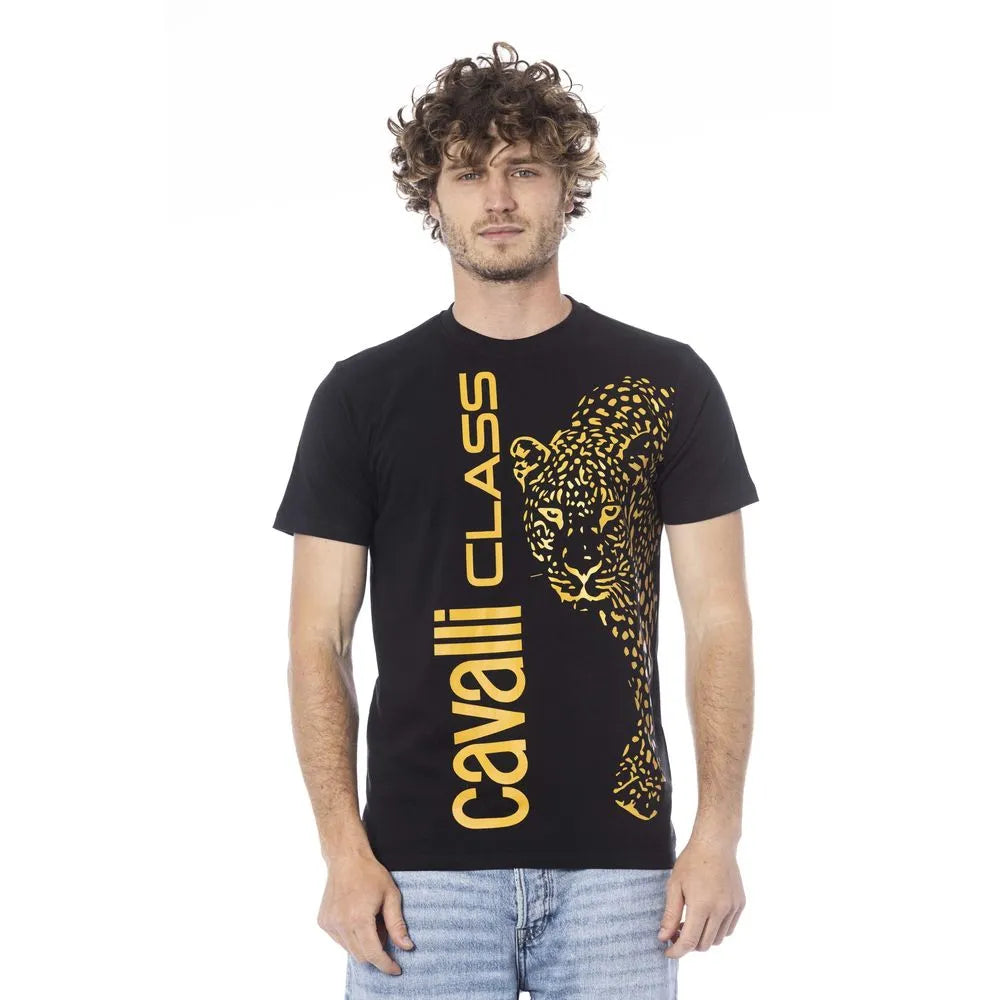 Cavalli Class Black Cotton T-Shirt