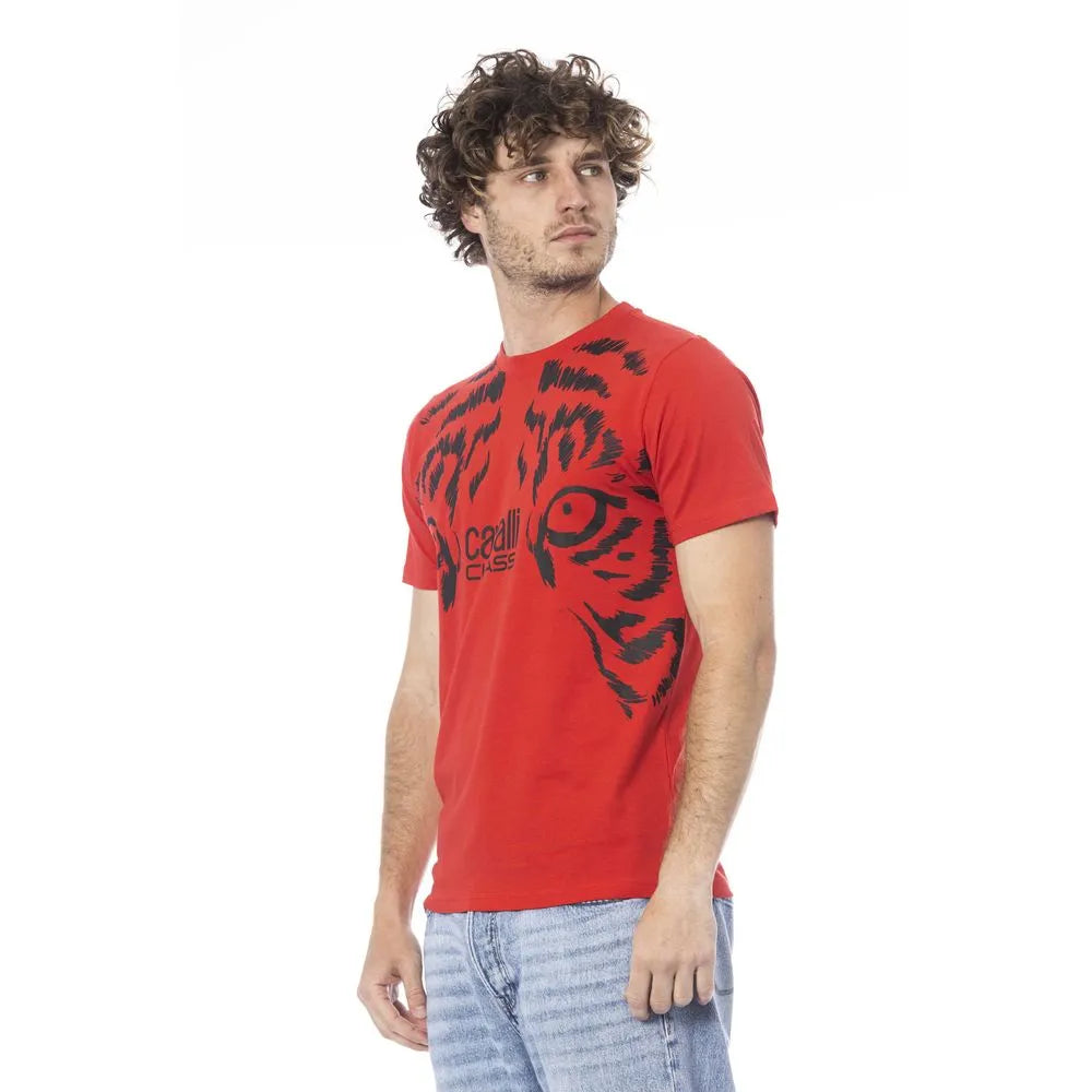 Cavalli Class Red Cotton T-Shirt