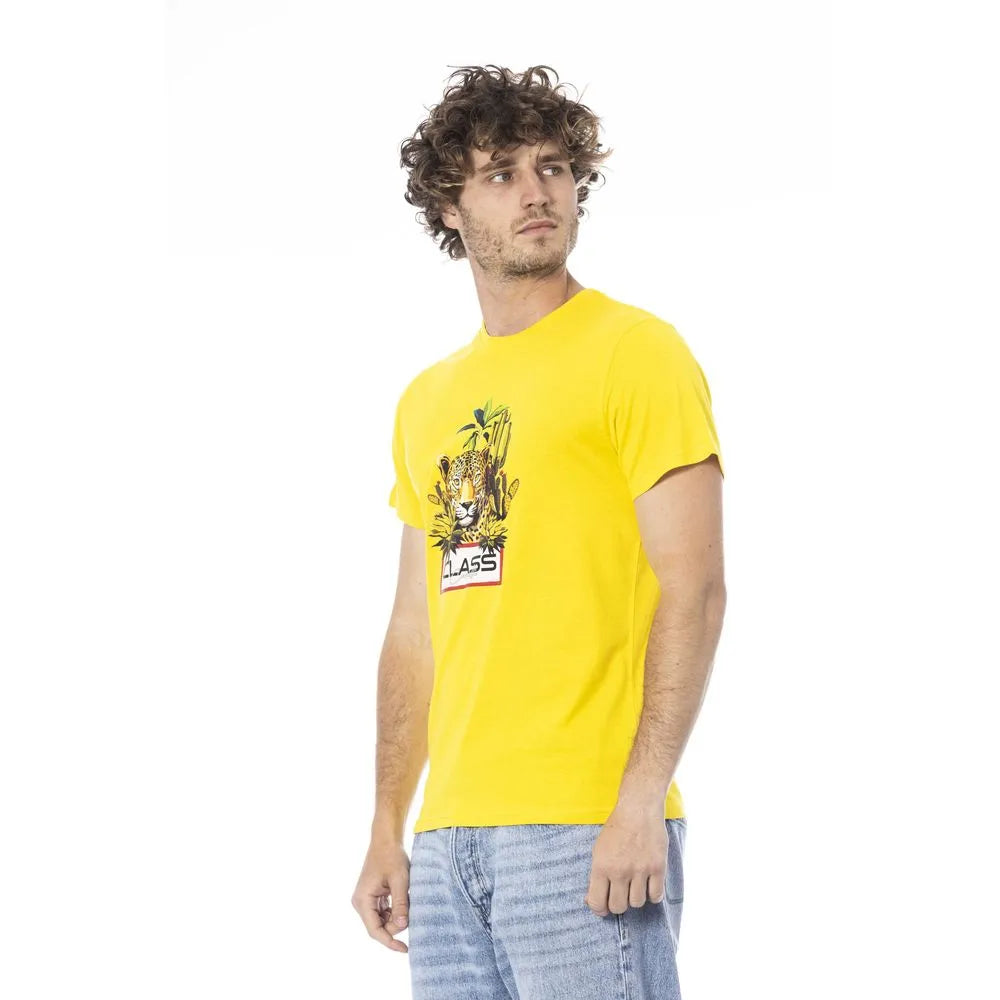 Cavalli Class Yellow Cotton T-Shirt