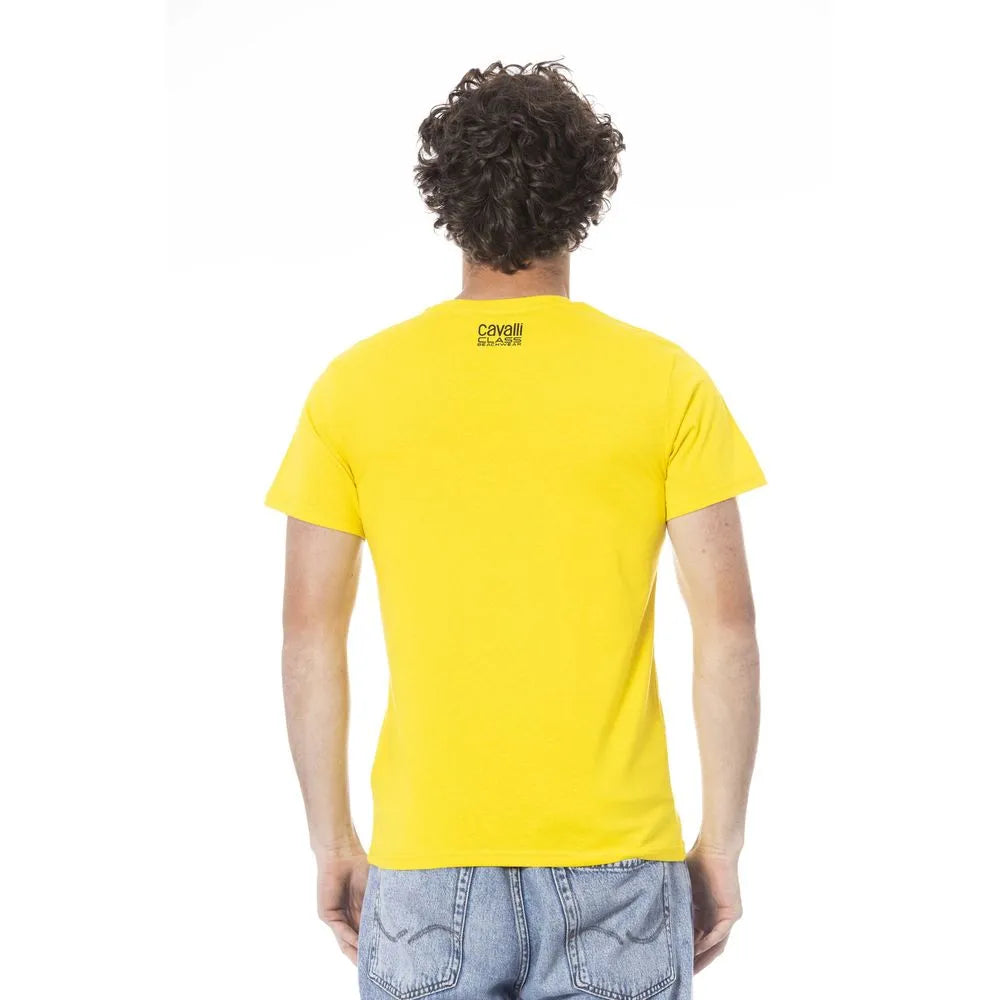 Cavalli Class Yellow Cotton Men T-Shirt