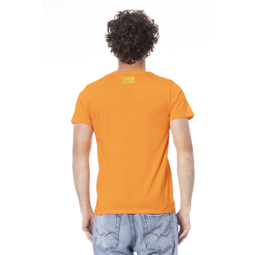 Cavalli Class Orange Cotton T-Shirt