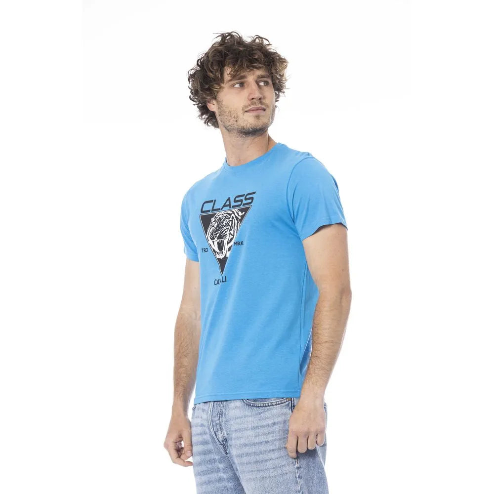 Cavalli Class Light Blue Cotton T-Shirt