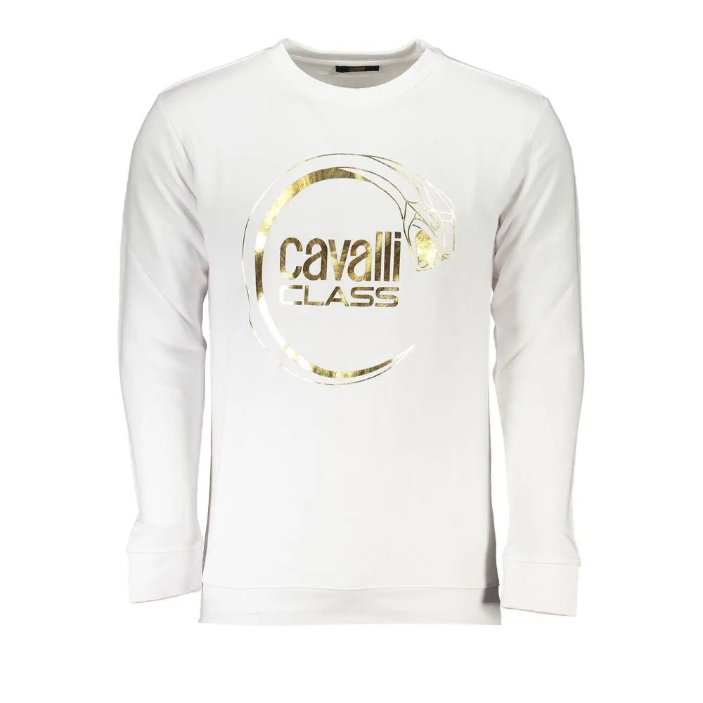 Cavalli Class White Cotton Sweater