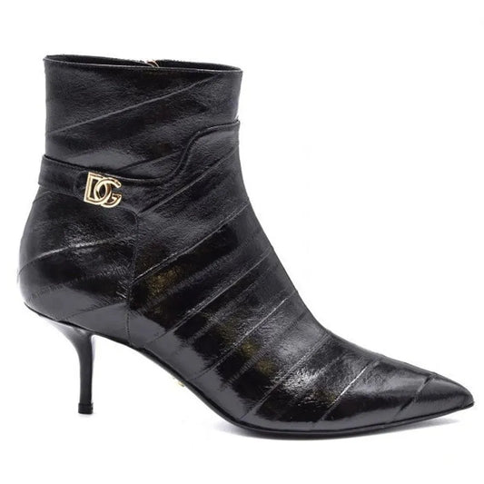 Dolce & Gabbana Black Leather Di Anguilla Boot