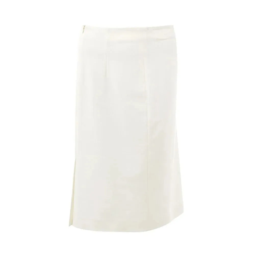 Lardini White Viscose Skirt