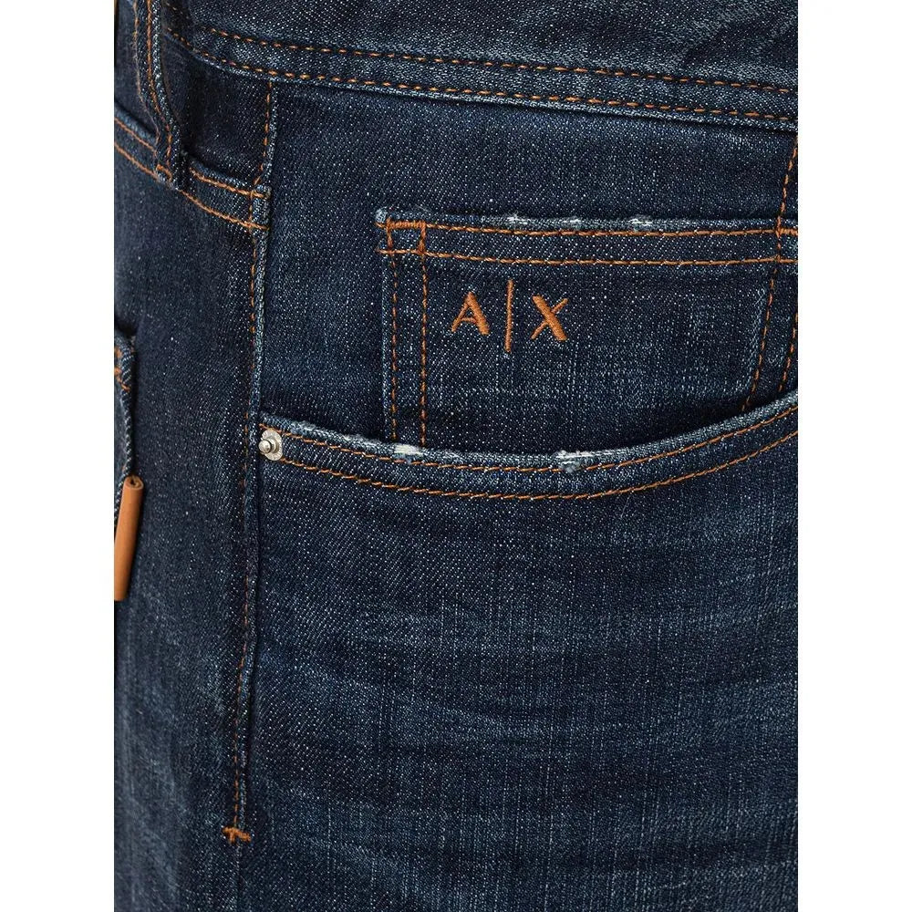 Armani Exchange Chic Blue Cotton Trousers for Modern Men