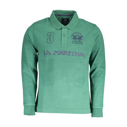 La Martina Elegant Long Sleeve Green Polo