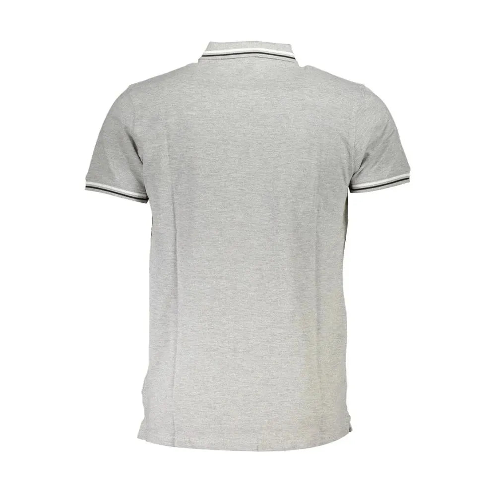 Cavalli Class Gray Cotton Polo Shirt