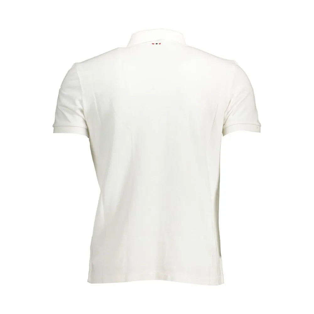 Napapijri Elegant White Embroidered Polo Shirt