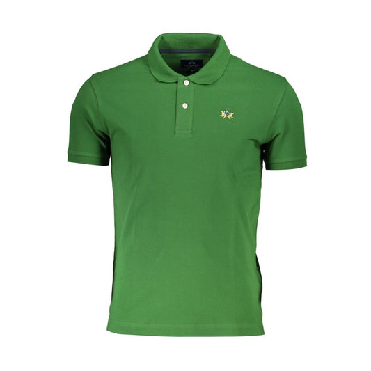 La Martina Elegant Slim Fit Green Polo With Contrasting Details