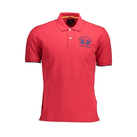 La Martina Chic Pink Embroidered Polo for Men