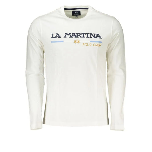 La Martina Chic Crew Neck Embroidered White Tee