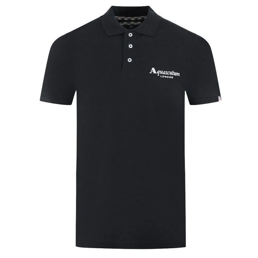 Aquascutum Elegant Contrast Logo Cotton Polo Shirt