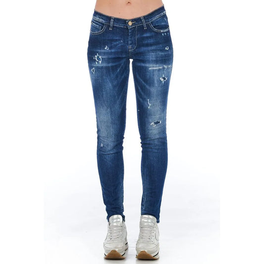 Frankie Morello Blue Cotton Women's Skinny Jean