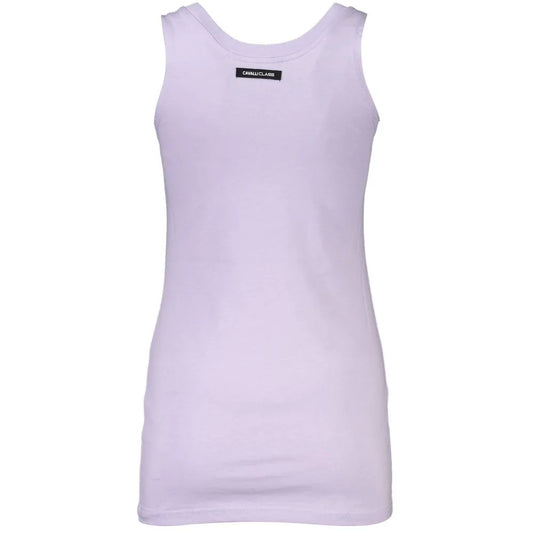 Cavalli Class Elegant Purple Round Neckline Tank Top