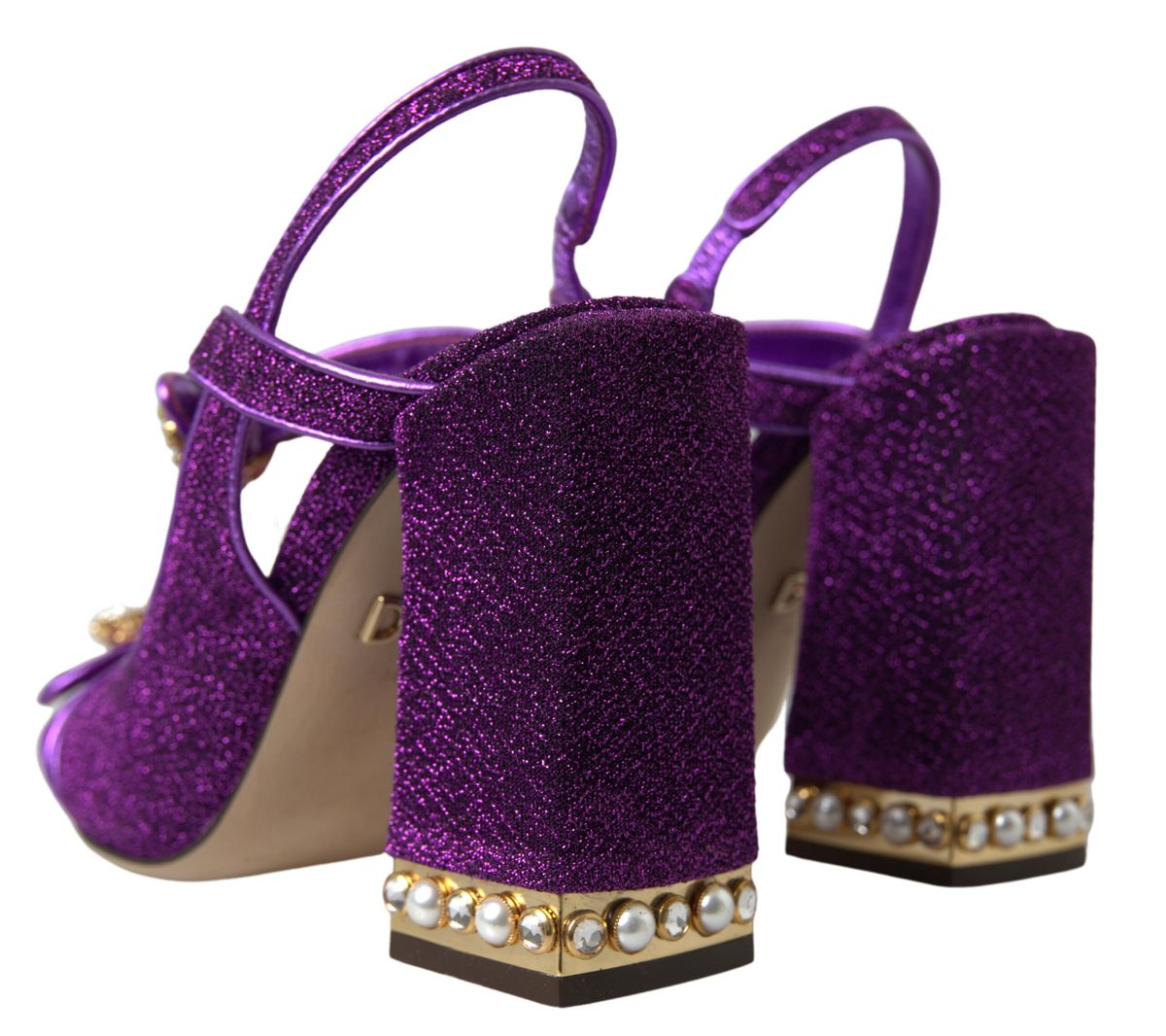 Dolce & Gabbana Elegant Purple Ankle Strap Heels