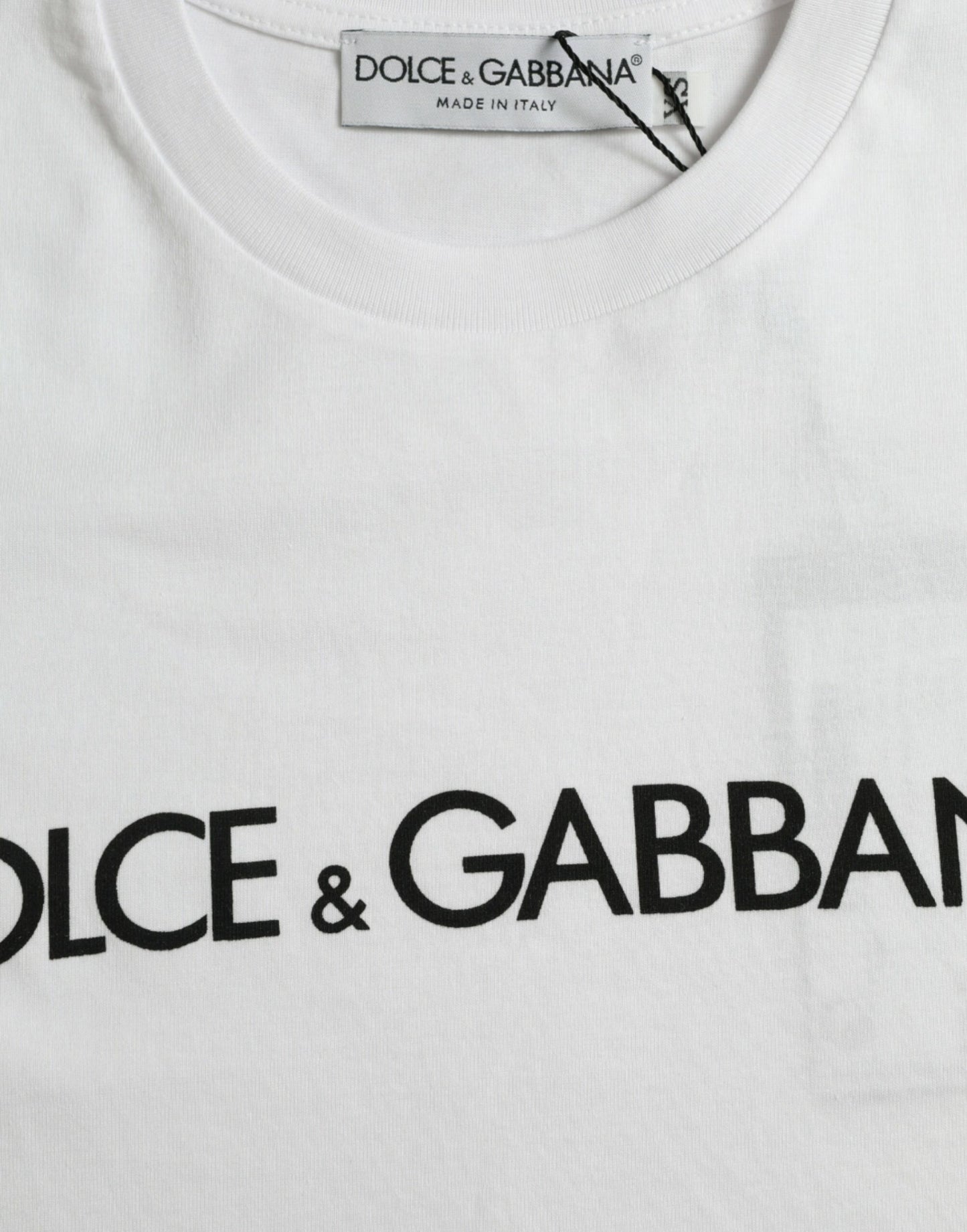 Dolce & Gabbana Elegant White Logo Crewneck Tee