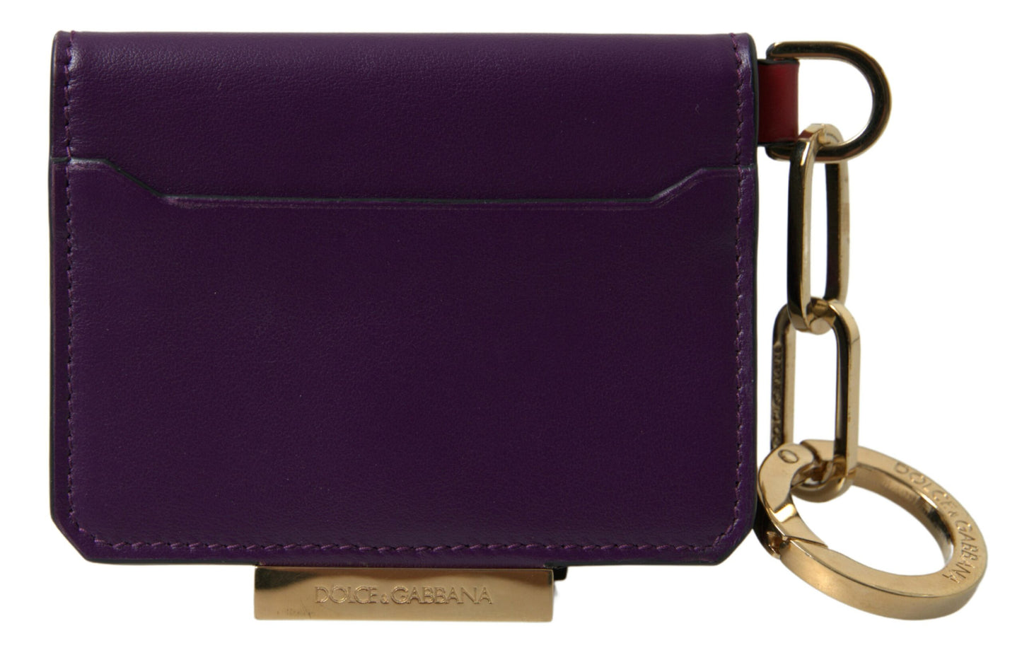 Dolce & Gabbana Purple Leather French Flap Wallet