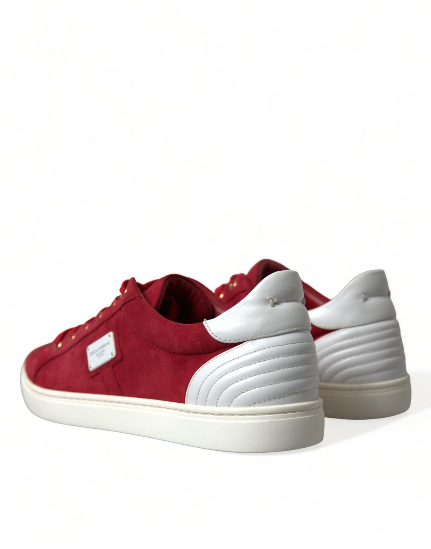 Dolce & Gabbana Elegant Red & White Low Top Sneakers