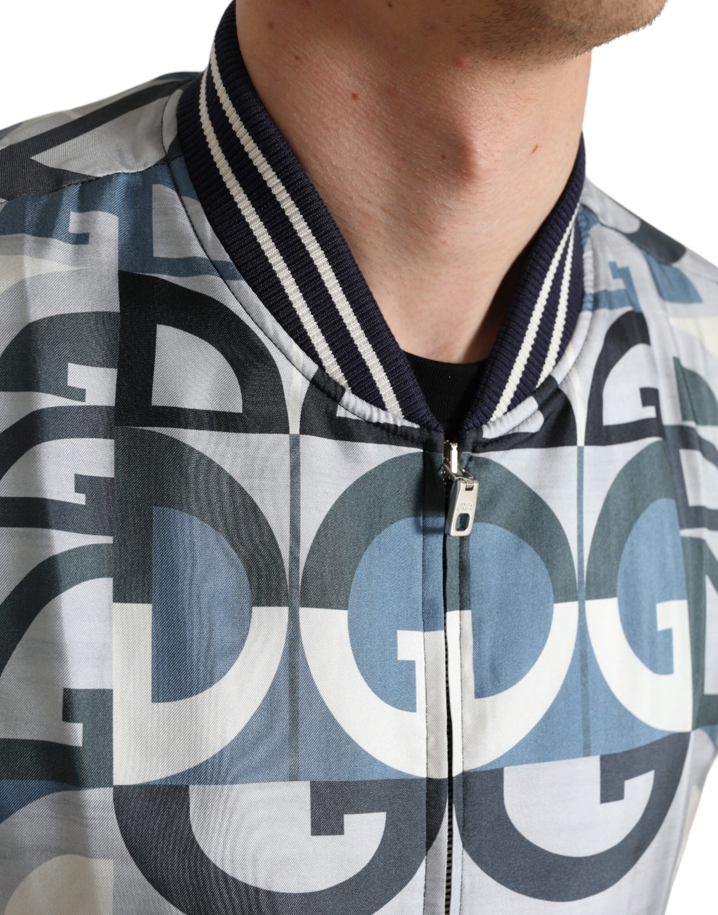 Dolce & Gabbana Multicolor Silk Bomber Jacket - Classic Elegance