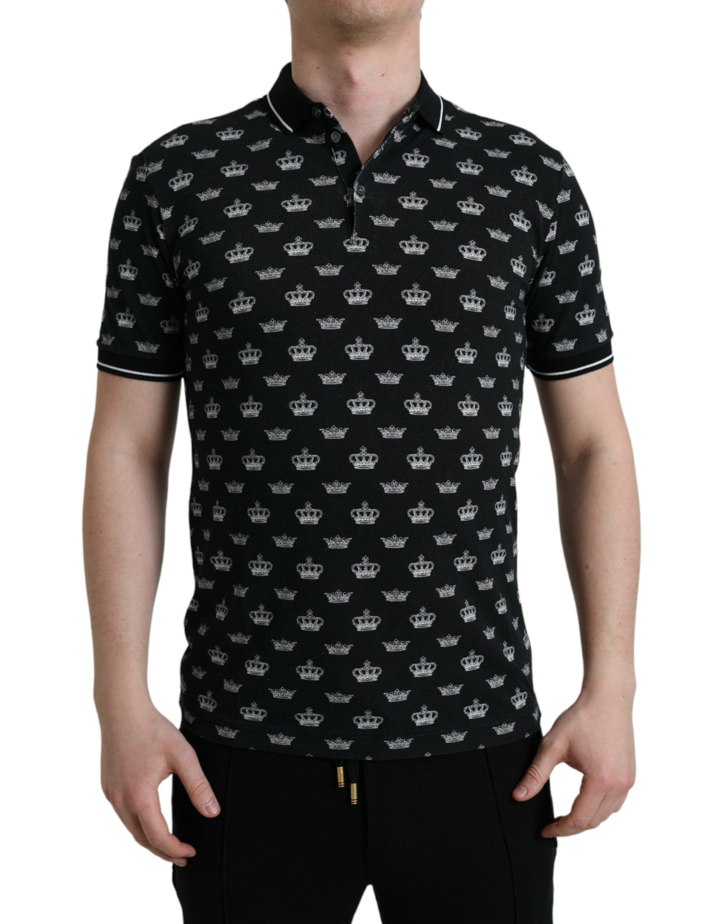 Dolce & Gabbana Elegant Crown Motif Cotton Polo Tee