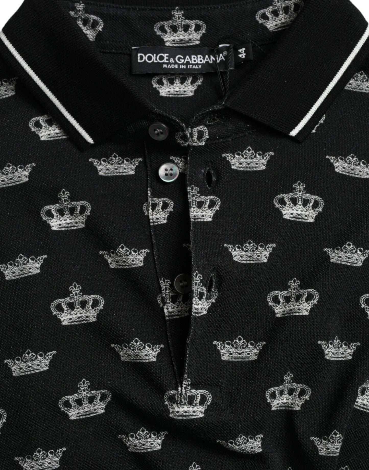 Dolce & Gabbana Elegant Crown Motif Cotton Polo Tee