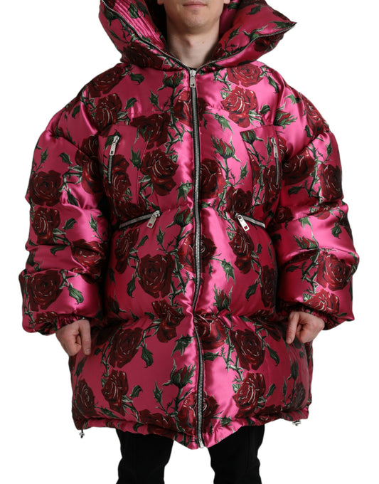 Dolce & Gabbana Elegant Rose Print Quilted Jacket
