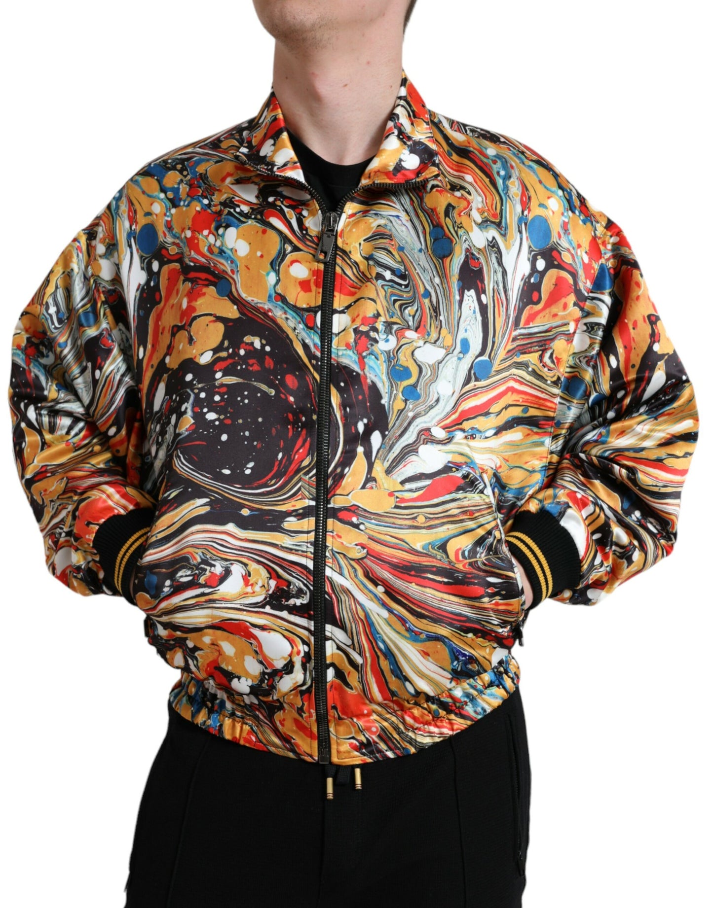 Dolce & Gabbana Colorful Abstract Bomber Jacket