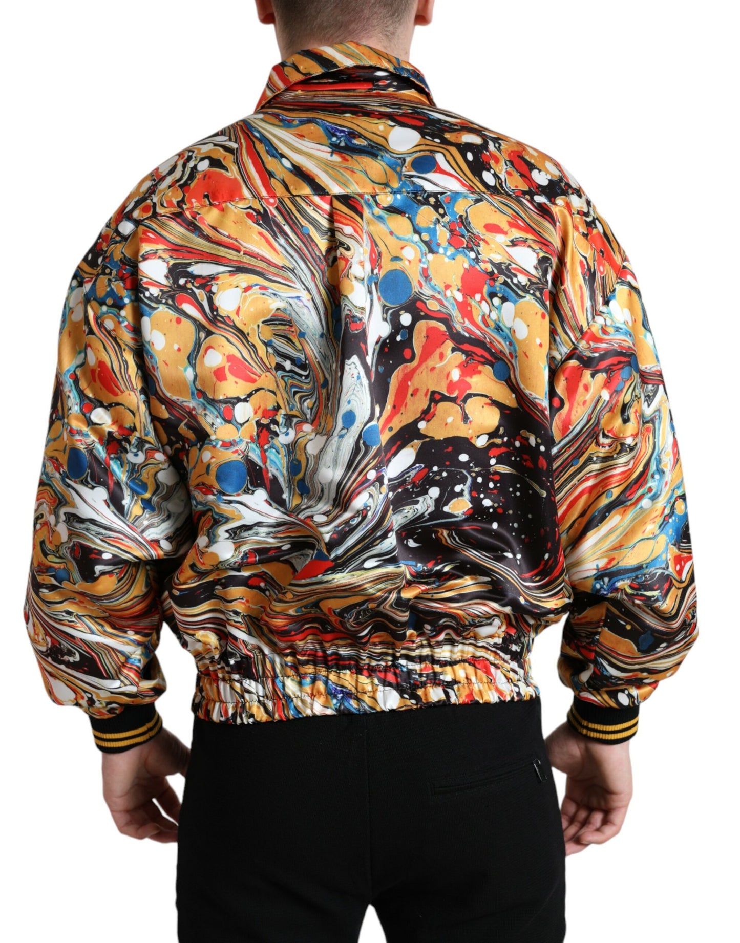 Dolce & Gabbana Colorful Abstract Bomber Jacket
