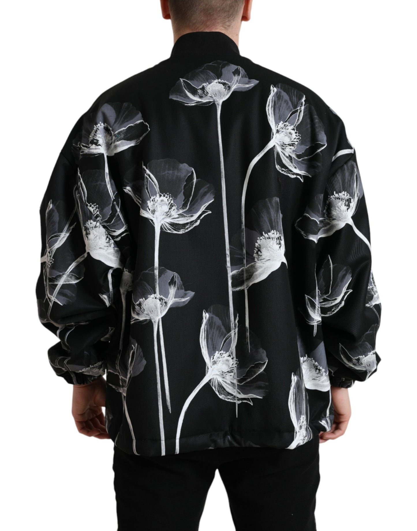 Dolce & Gabbana Elegant Floral-Print Bomber Jacket