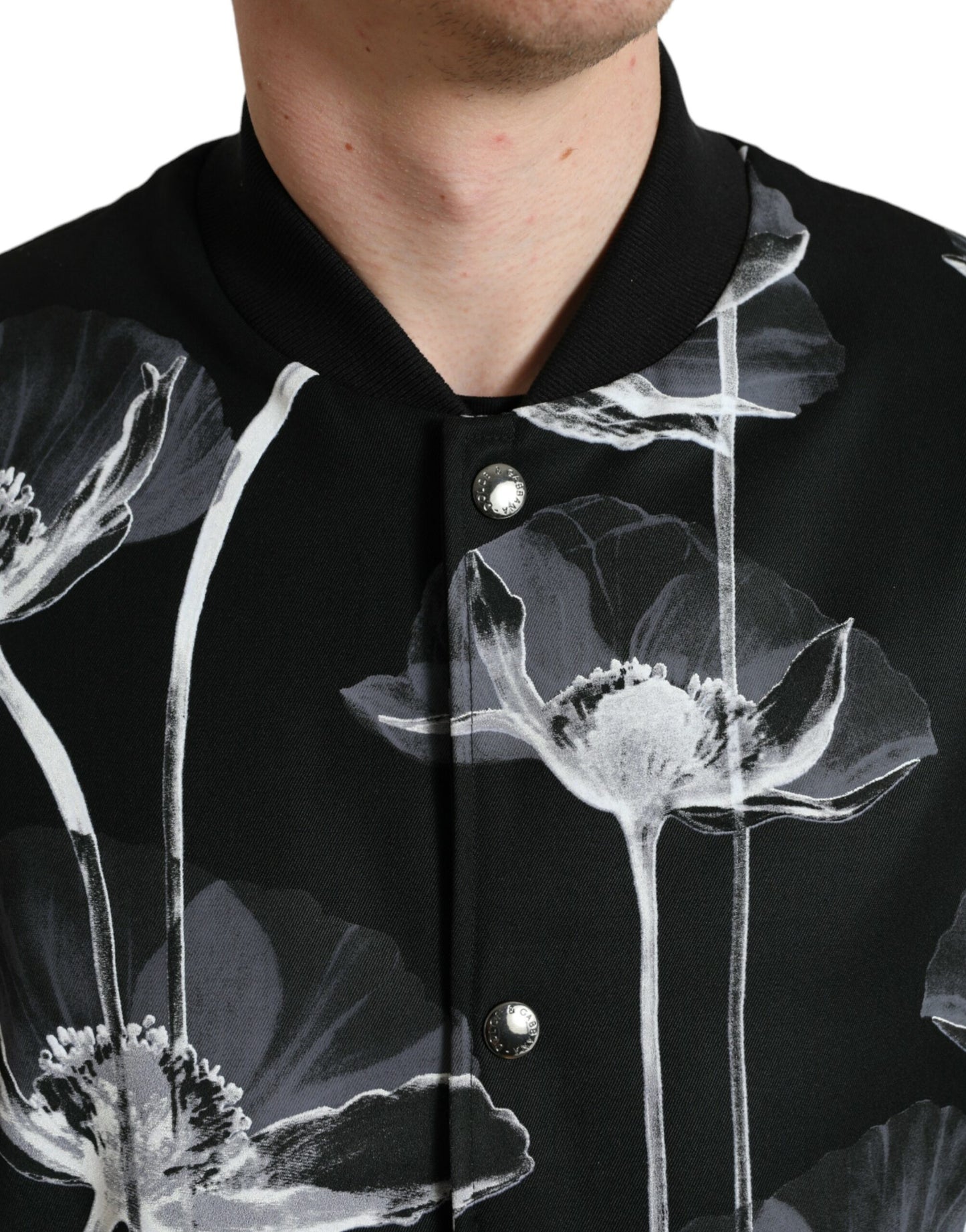 Dolce & Gabbana Elegant Floral-Print Bomber Jacket