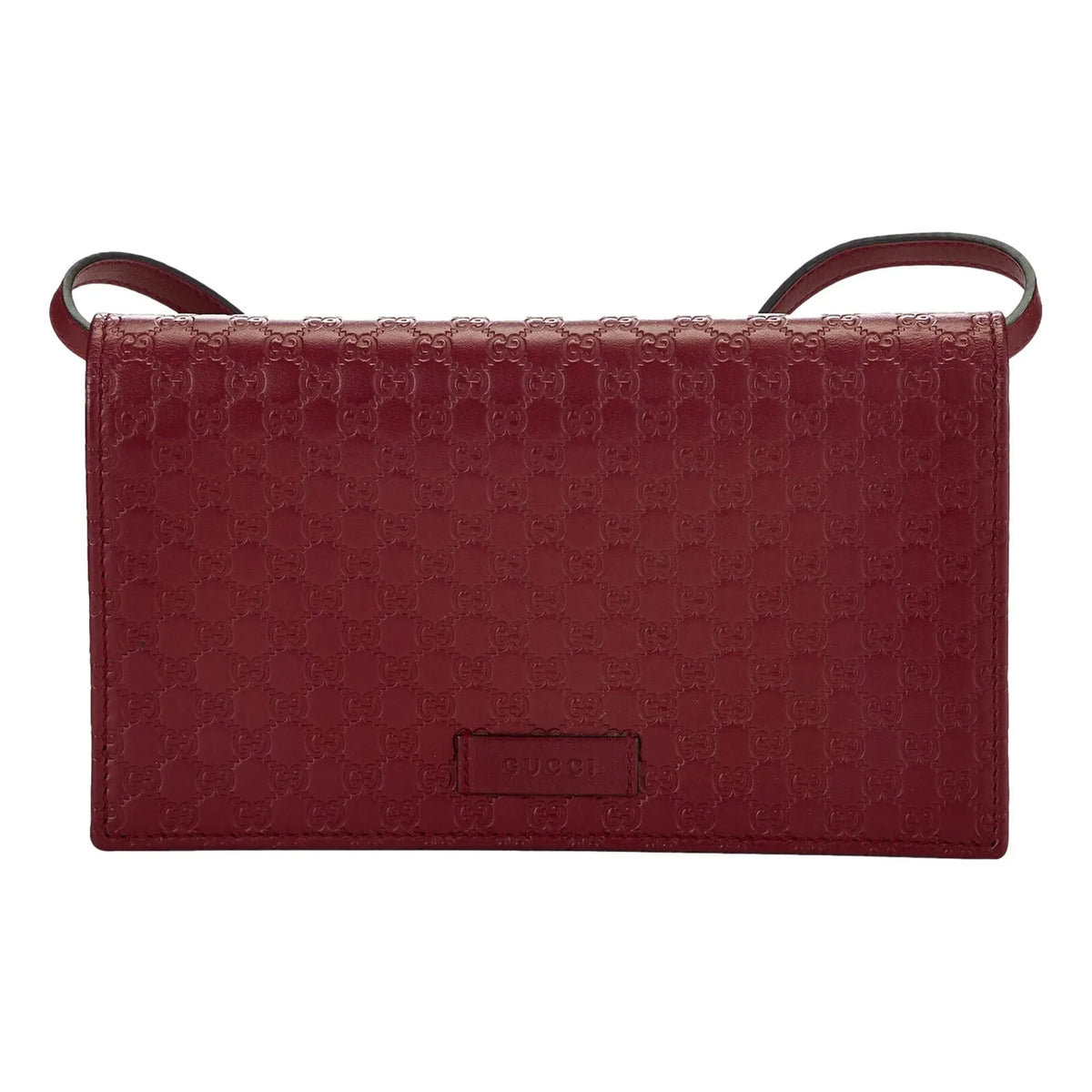 Gucci Microguccissma Red Wallet Crossbody Handbag