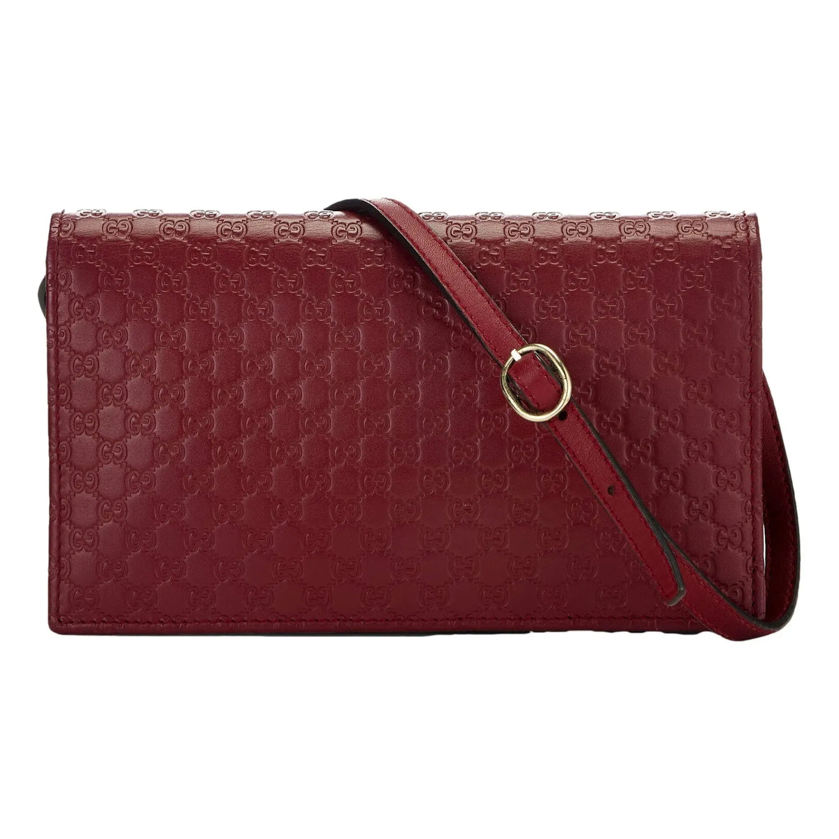 Gucci Microguccissma Red Wallet Crossbody Handbag