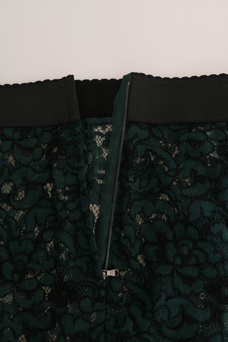 Dolce & Gabbana High Waist Floral Lace Slim Trousers