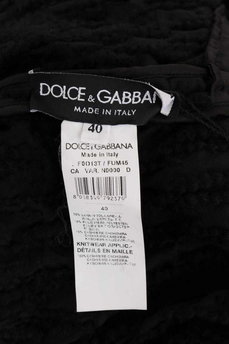 Dolce & Gabbana Elegant Black Fringed Wool-Cashmere Sweater