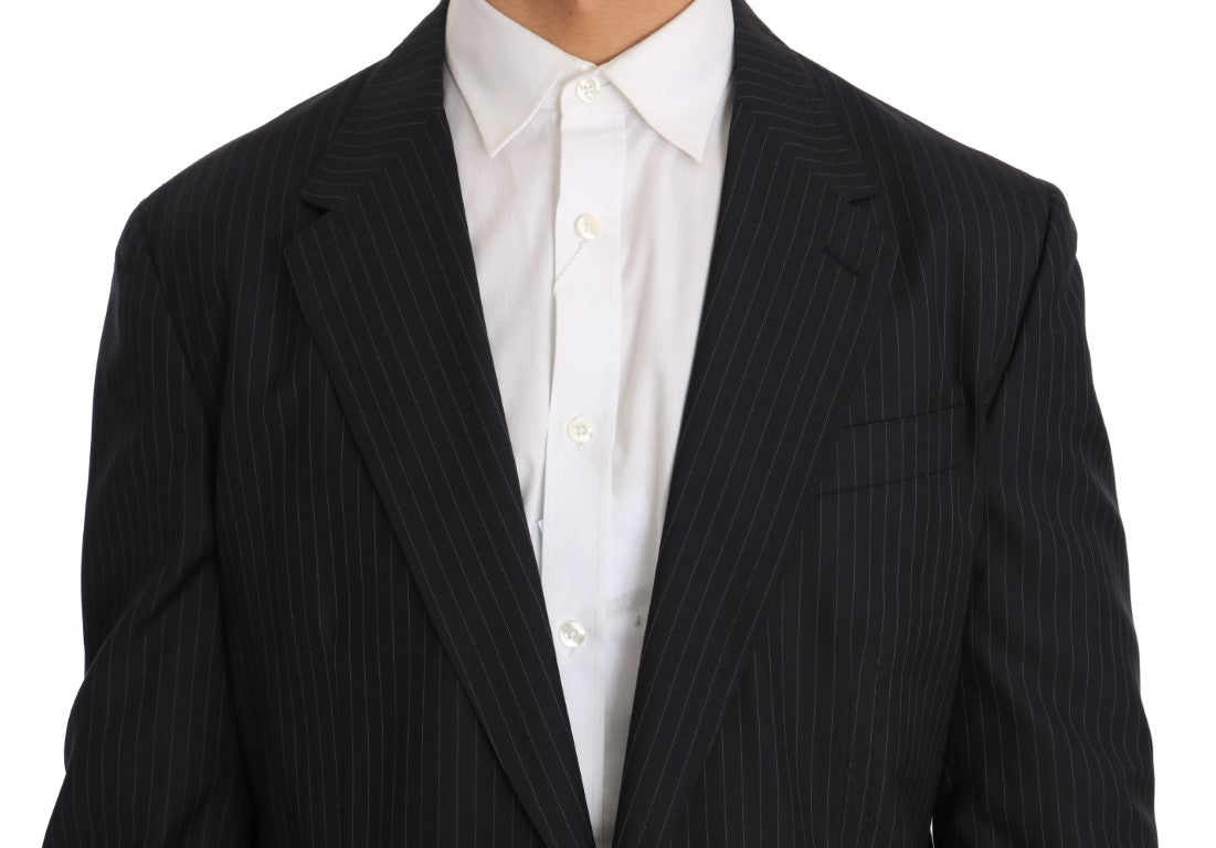 Dolce & Gabbana Elegant Slim Fit Striped Wool Silk Blazer
