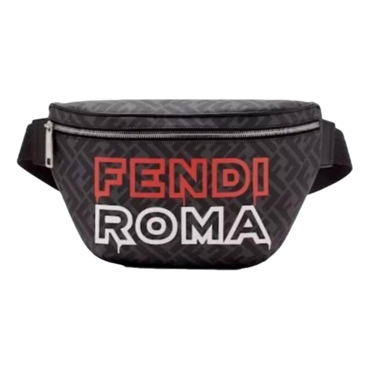 Fendi Roma Fendigraphy Nero and Rosso Leather Belt Bag