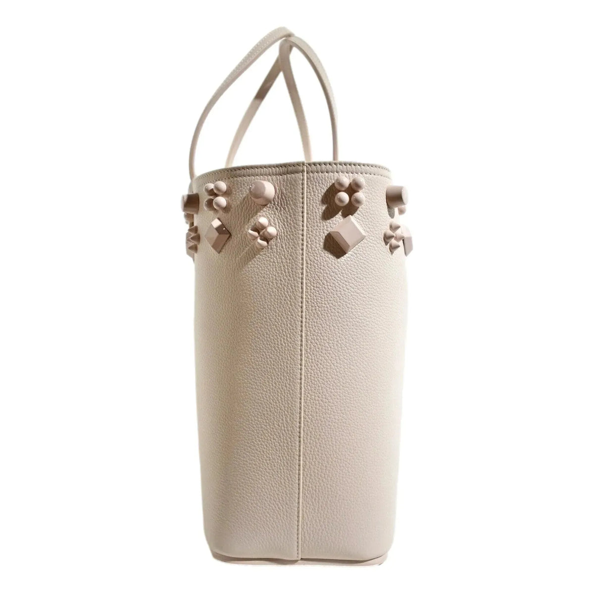 Christian Louboutin Cabata Spike Large Tote Shoulder Bag Leche Ivory