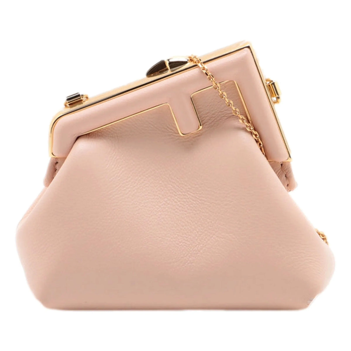 Fendi First Poudre Powder Pink Leather Nano Micro Charm Pouch Bag