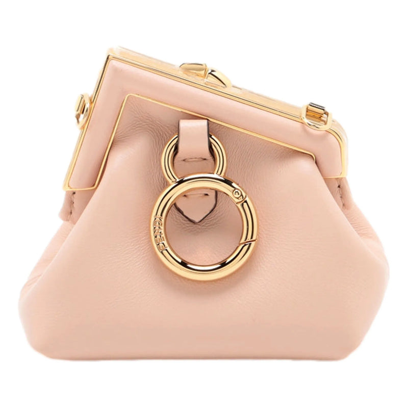 Fendi First Poudre Powder Pink Leather Nano Micro Charm Pouch Bag