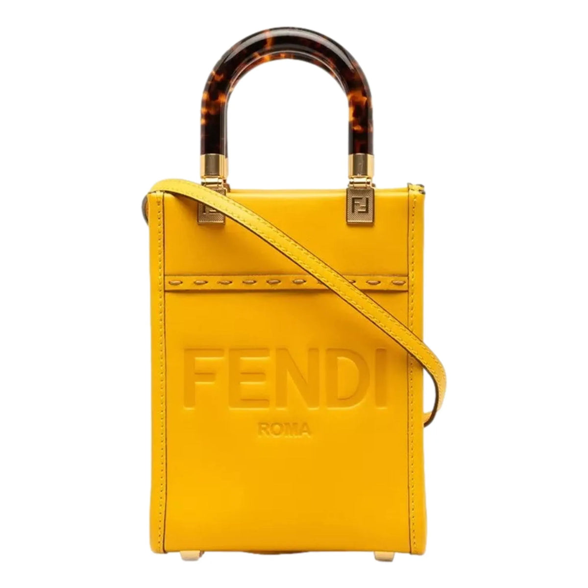 Fendi Sunshine Shopper Mimosa Yellow Small Handbag Crossbody Bag