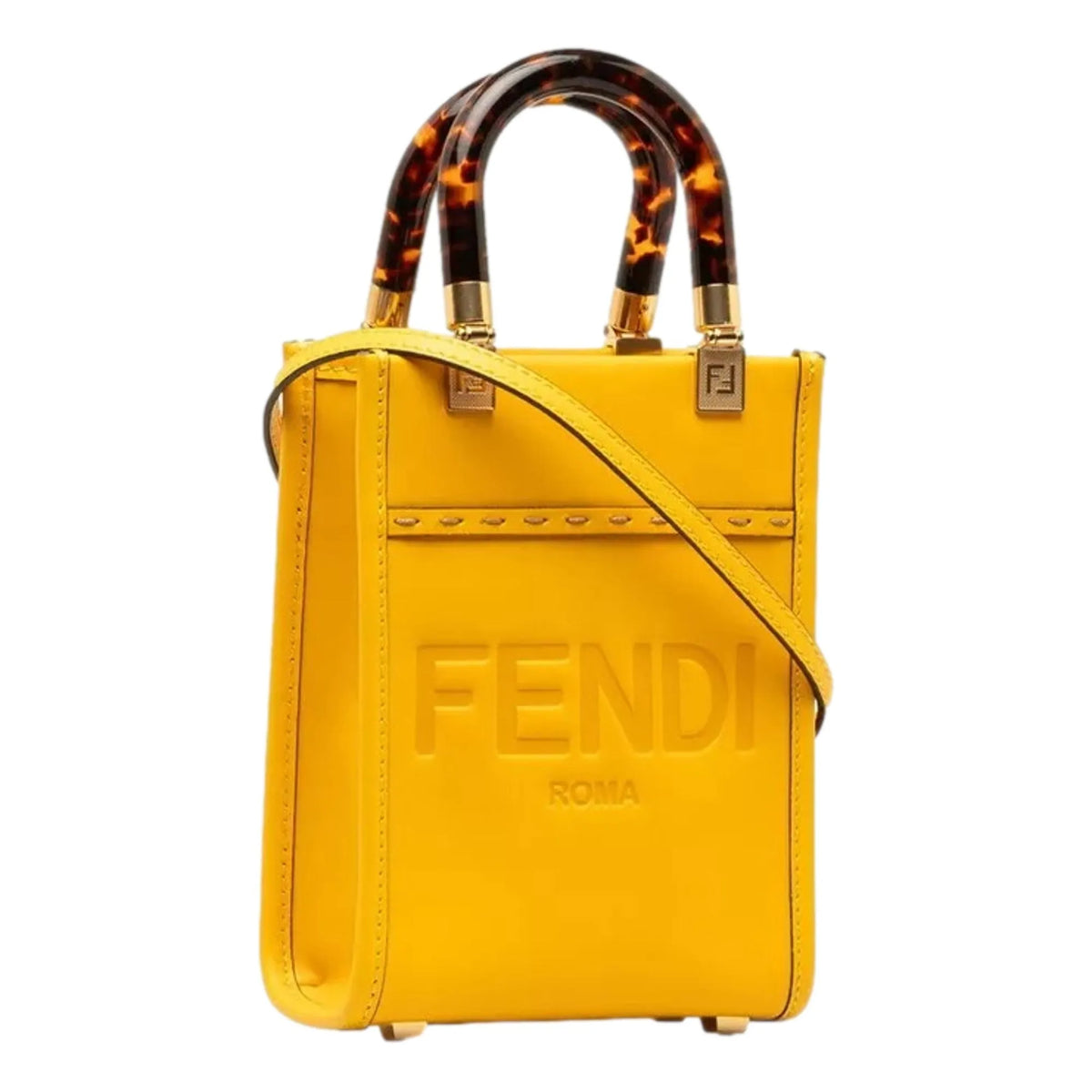 Fendi Sunshine Shopper Mimosa Yellow Small Handbag Crossbody Bag