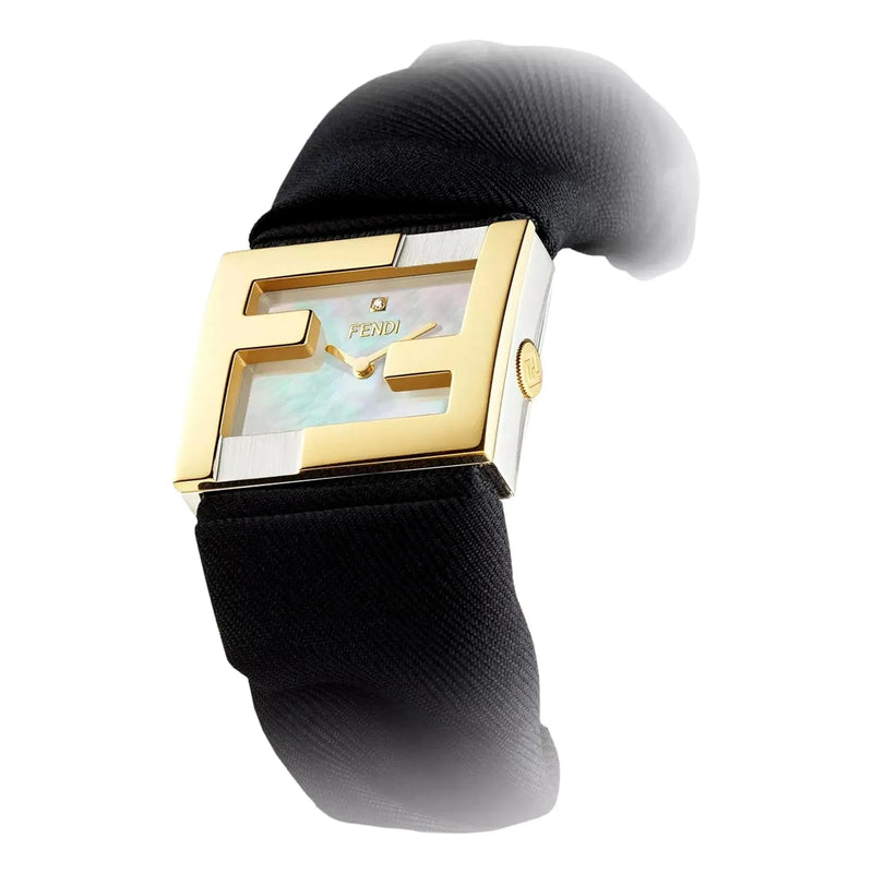 Fendi Fendimania Baguette Black Nylon Timepiece Watch